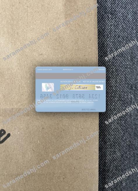 Lesotho Standard Lesotho Bank visa debit card photolook back